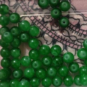 Green Glass Beads (50+ Beads)