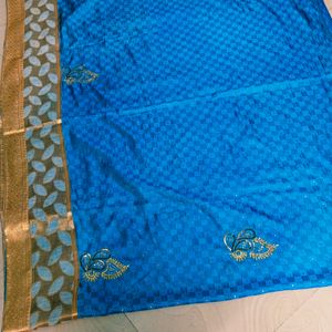 Simple Maggam Work Georgette Saree