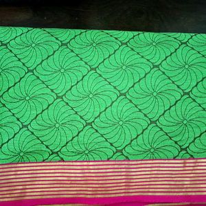 New Chanderi Silk Saree With Bouse Material