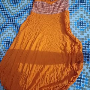 Beautiful Orange Kurta In Cotton