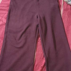 Woman Maroon Trouser Free Size Side Zip