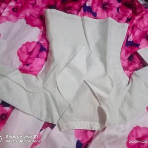 Pink N White Skirt With Top