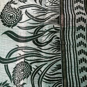 Printed Green Saree