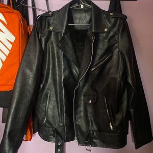 Men’s Black Faux Leather Biker (CUSTOM MADE)