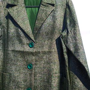 Green Casual Blazer For Women