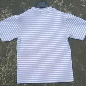 Lavender And White Stripped Top