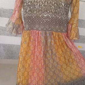 Multi Colour Frock With Embroidery