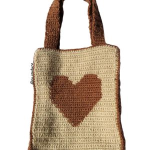 Crochet Stereo Hearts Tote Bag