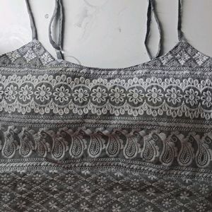 Embroided Grey top