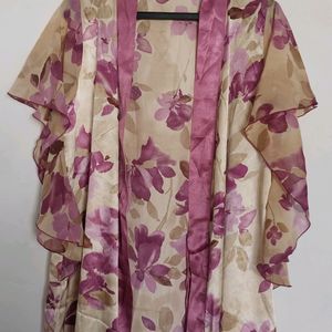 Satin Silk 2pc Lavender Nightgown With Robe