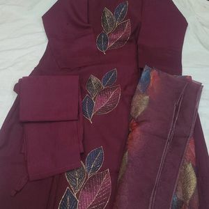 Dola Silk Suit With Organza Dupatta