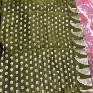 Banarsi Silk Green Saree