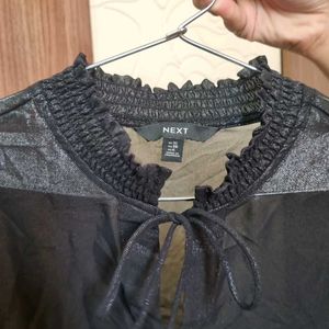 Sheer Black Party Wear Top