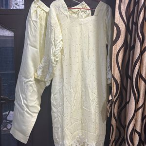 cream color suit without dupatta