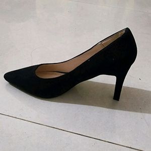 Sassy Black Suede Party Stilettos