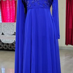 blue party wear dress