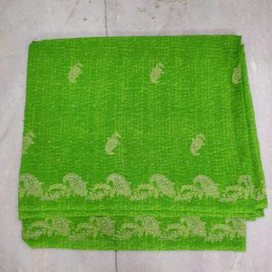 Parrot Green Glitter Saree