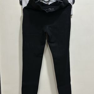 Zara Basic Black Trouser with Golden Buttons