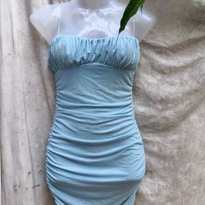 1.17.11 SEXY SKY BLUE RUCHED BODYCON