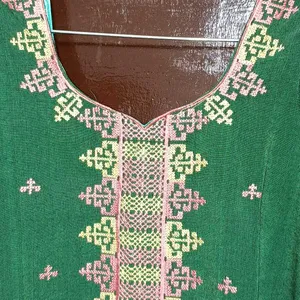 Green Color Embroidery Suit