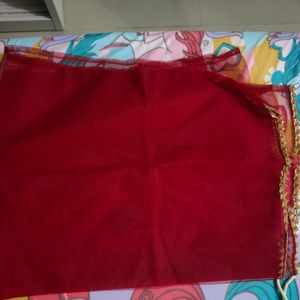 Red And Off White Colour Lehenga