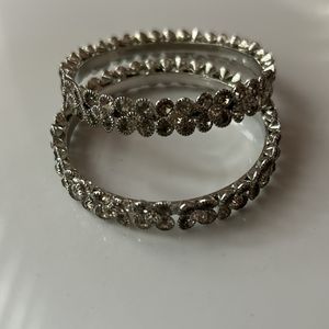 Silver Stone Bangles