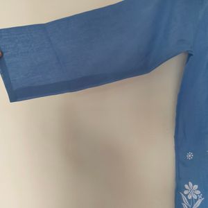 Blue Chikenkari Kurti