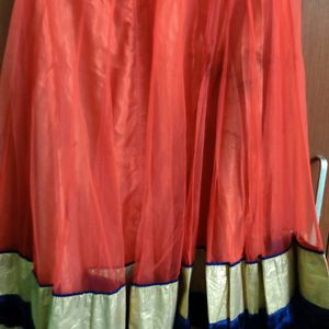 Red And Orange Shine Ghagra