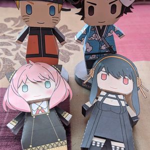 Pack Of 4 Anime Paper Figurines