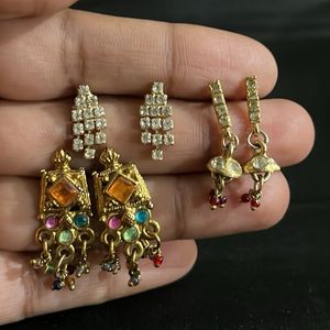 3 Earrings Combo Pack