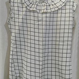 Black Checkered White Top