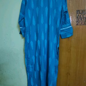 Blue printed straight kurta