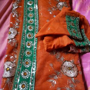 NEW BEAUTIFUL NET SAREE WITH BEAUTIFU Work