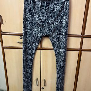 Black Cheetah Print Silk Leggings