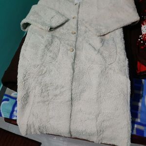 White Furry Overcoat For Winter (Price Low Today)