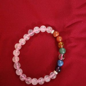 Rose Quartz With 7 Chakra Bracelet