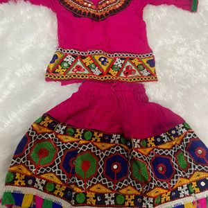 Beautiful Dark Pink Lehenga Choli For Baby Girl