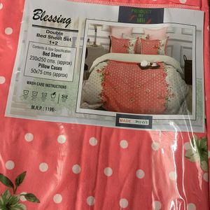 Double bed Sheet With Pillow Cover