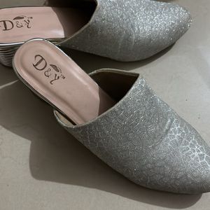 Party Wear Silver Glitter Sandals