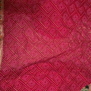 Original Vichitra Silk Saree With Table Print Sare