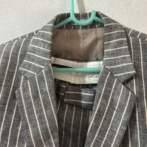 Grey Strip Suit Set (men)