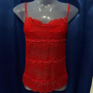 Red Sheer Lace Camisole.