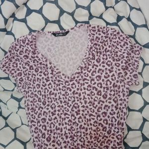 Purple Leopard Print Crop Top