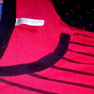 Red and Black Shirt For Women's.