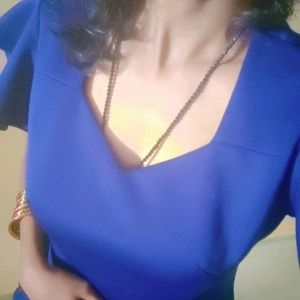 Blue Fit And Floor Dress