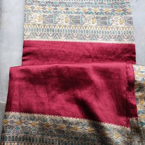 Maroon Art Silk Saree