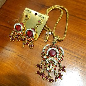 Red Stone Jewellery Set