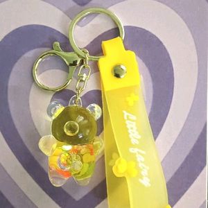 (Combo)Cute Yellow Bear, Dark Blue Rabbit Keychain