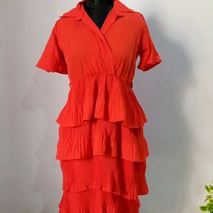 Doll Like Beautiful Bright Red Tier Dress