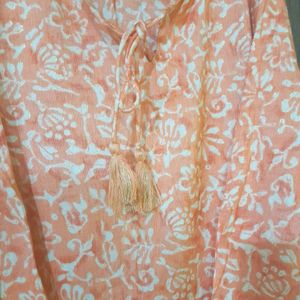 Coral Floral Print Kurti 🏵🏵